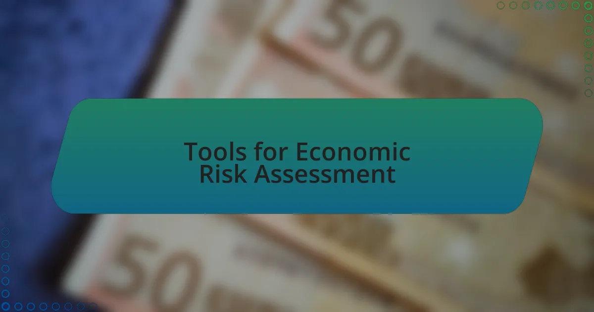 Tools for Economic Risk Assessment